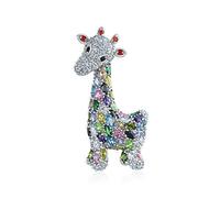 Spilla Animale Dello Zoo Della Giraffa Per Le Donne Cz Pave Cubic Zirconia Colorful Argento Placcato In Rodio