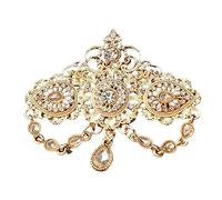Spilla araba con cristalli e nappe scavate, design da donna, spilla per caftano da sposa, spilla da donna, Einheitsgröße, come descritto