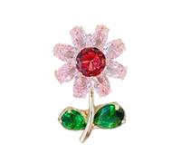 Spilla artigianale artigianale a forma di girasoli con petali dettagliati in lega, accessorio alla moda per cappelli, borse e abiti, delicato sulla pelle, Misura unica, come descritto