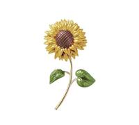 Spilla artigianale artigianale a forma di girasoli con petali dettagliati in lega, accessorio alla moda per cappelli, borse e abiti, design vintage a forma di fiore, Misura unica, come descritto
