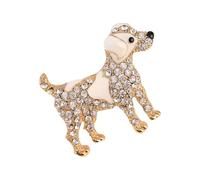 Spilla artistica a forma di animale con cane elegante accessorio casual regalo per gli appassionati di moda cane scintillante, Misura unica, come descritto