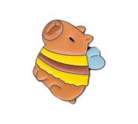 Spilla artistica a forma di animale con capibara, accessorio per abiti alla moda, spilla casual per gli appassionati di moda, spilla in metallo a forma di capibara, One Size, come descritto