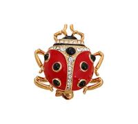 Spilla artistica a forma di coccinella a olio con design intricato e meccanismo di fissaggio antiscivolo, luccicante coccinella, idea regalo, Misura unica, come descritto