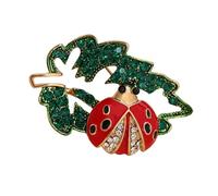 Spilla artistica a goccia Oil Ladybirds con design complicato e meccanismo di fissaggio non intelligente, luccicante ladybirds gioielli da regalo elegante coccinella accessorio regalo, Taglia unica