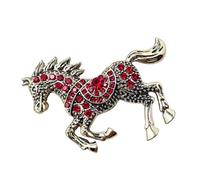 Spilla artistica smaltata a forma di cavallo con strass accento scintillante cristallo abbellimento spilla accessorio gioielli spilla smaltata alla moda, Misura unica, come descritto