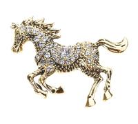 Spilla artistica smaltata a forma di cavallo con strass accento scintillante cristallo abbellimento spilla accessorio gioielli spilla smaltata alla moda, Misura unica, come descritto