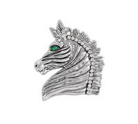 Spilla astrologica testa di cavallo in lega, accessorio alla moda per giacche, sciarpe, riunioni formali, spilla a testa di cavallo, Einheitsgröße, come descritto