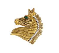 Spilla astrologica testa di cavallo in lega, accessorio alla moda per giacche, sciarpe, riunioni formali, spilla a testa di cavallo, Einheitsgröße, come descritto