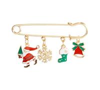 Spilla Babbo Natale luna albero fiocco di neve per donna, gioielli Capodanno, Klein, Metallo non prezioso