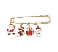 Spilla Babbo Natale luna albero fiocco di neve per donna, gioielli Capodanno, Klein, Metallo non prezioso