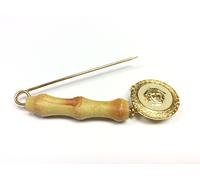 SPILLA BALIA CM 8 ORO BAMBU' SMALTO AVORIO 2 PZ