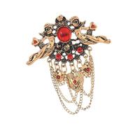 Spilla barocca a forma di angelo con perle a forma di cuore e catena con nappa, elegante spilla in lega da donna, accessorio alla moda, spilla in lega