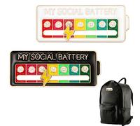 Spilla Batteria Sociale Della Pin 2 Pezzi Spilla di Umore Sociale Divertente Spilla Divertente per L'umore Sociale per 7 Giorni Spille D'umore Interattive per Zaini Giacche Cappelli Bianco Nero