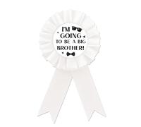 Spilla bianca con scritta in lingua inglese "Big Brother", per il primo compleanno, con scritta "Happy 1st Birthday", per baby shower, festa di sesso, banda stagnata, rosetta