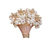 Spilla blu a forma di cesto di fiori a goccia con perno sicuro, accessorio in lega facile da usare per abiti, cappelli o borse