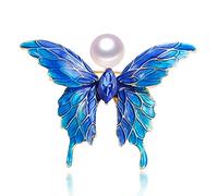 Spilla Blu Accessori per Abbigliamento Spilla Squisita Spilla da Donna in Sughero con Perle Accessori per Perle Corpetto