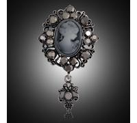 Spilla Cameo Gemme Antico Sintetico Cammeo Strass Vintage Costume Tipico