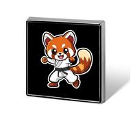 Spilla carina a forma di panda rosso karate, da appuntare al risvolto della cravatta, per cappello, abbigliamento, gioielli, accessori, regali per matrimoni e feste.