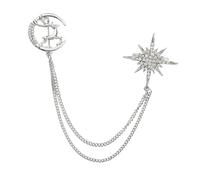 Spilla Catena a Otto Punte in Lega per Donna, Argento | Finitura Lucida, Design Leggero e Creativo, per Scialli, Camicie e Sciarpe Casual