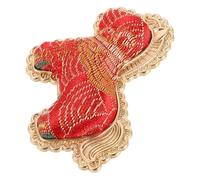 Spilla Cavallo Zodiacale Rossa in Rame e Poliestere, Artigianale | Portafortuna per Capodanno Cinese, Design Tradizionale Orientale Tocco Moderno, per Revers di Abiti e Blazer