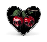 Spilla Cherry1 con teschio che gocciola sangue, spilla a forma di cuore, bottone, cravatta, risvolto, zaino, decorazione per uomo e donna.