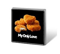 Spilla "Chicken Nuggets My Only Love" per uomo e donna, spilla quadrata da colletto/sari per giacca/abito.