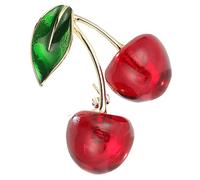 Spilla Ciliege Atmosfera in Resina per Donna Elegante | Spilla da Colletto a Forma di Ciliegia, Accessorio Raffinato per Giacca, Abiti e Regalo per Occasioni Speciali