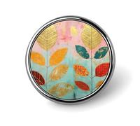 Spilla circolare alla moda con foglie e collage, distintivo per colletto da donna e uomo, decorazione per regali