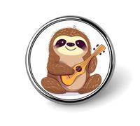 Spilla circolare alla moda con simpatico bradipo, distintivo per colletto da donna e uomo, decorazione per regali