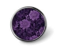 Spilla circolare alla moda in metallo viola, spilla con stampa, distintivo con bottone per donna e uomo, decorazione per colletto, regali