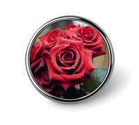 spilla circolare con rosa rossa, spilla da bavero, spilla con fiore rosa, regali per donne e uomini, souvenir