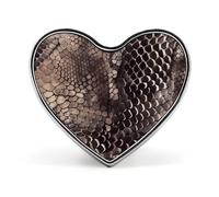 Spilla classica a forma di cuore con pelle di serpente alla moda spilla a forma di cuore personalizzata squisita in metallo spilla decorativa a forma di cuore spilla per abbigliamento zaino cappello