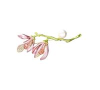 Spilla classica a forma di fiore di magnolia con intricati dettagli a petalo materiali in lega per abiti abiti abiti artistici fiori di magnolia Boutonniere, Misura unica, come descritto