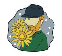 Spilla classica per artisti: Beethoven, Newton, Picasso - Distintivo smaltato per zaino, abbigliamento e risvolto, normale, Metallo non prezioso