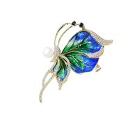 Spilla Cloisonne a forma di farfalla con strass fatta a mano con base in lega e perle finte accessorio per abbigliamento formale spilla per occasioni formali, Misura unica, come descritto