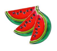 Spilla Cocomero Cartone 3 Pezzi in Lega Rosso per Donna | Accessorio Moda Giocoso, per Abiti Cappelli e Borse, Forma Frutta, Idea Simpatica