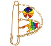 Spilla colorata a forma di amore in lega con design a catena elegante per ogni occasione, One Size, come descritto