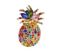 Spilla colorata a forma di ananas multicolore con design abbagliante, perfetta come elegante accessorio con diamanti