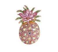 Spilla colorata a forma di ananas multicolore con design abbagliante, perfetta come elegante accessorio con diamanti