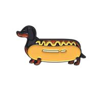 Spilla colorata a forma di hamburger e hot dog, realizzata in robusto materiale in lega di zin; accessorio per un uso prolungato, spilla da indossare per feste, Misura unica, come descritto