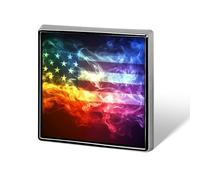 Spilla colorata con bandiera gay LGBTQ degli Stati Uniti, spilla in metallo da 0,7", decorazione per gioielli, vestiti, cravatte, zaini, accessori