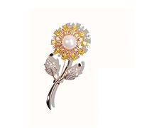 Spilla Colorata con Fiori in zirconio Accessori retrò Femminili Spilla da Abito Corpetto con Temperamento Europeo e Americano