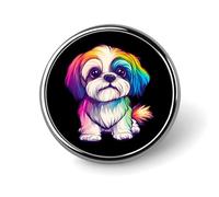Spilla colorata con Shih Tzu per donna e uomo, spilla da bavero alla moda per feste e matrimoni