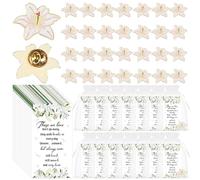 Spilla commemorativa con giglio, per celebrazione della vita, bomboniere funerarie, spilla a forma di giglio, poesia, biglietti commemorativi, sacchetti di organza, regali commemorativi per i propri