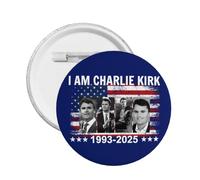 spilla commemorativa "Io sono Charlie Kirk" con scritta "Riposa in pace" e bottone rotondo "Charlie Kirk", decorazione per petto.