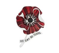 Spilla commemorativa papaveri rossi papaveri spilla fiore spille smaltate strass spilla commemorativa regali per le donne fiore pin, Misura unica, come descritto