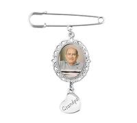 Spilla commemorativa per bouquet di nozze, per sposi e sposi, regalo di simpatia per la perdita della nonna e del nonno, Small, Lega di acciaio, Nessuna pietra preziosa