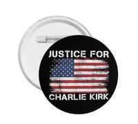 Spilla commemorativa "Riposa in pace Charlie Kirk" con tributo a Charlie 1993-2025, spilla rotonda con decorazione
