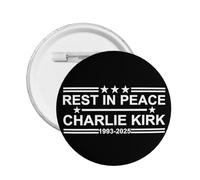 Spilla commemorativa "Riposa in pace Charlie Kirk" con tributo a Charlie 1993-2025, spilla rotonda con decorazione