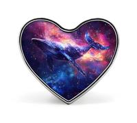 Spilla commemorativa unisex in metallo a forma di cuore con balena G-alaxy, spilla da bavero, bottone, accessorio per abito, cappotto, zaino, matrimonio
